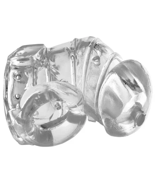 Master Series Detained 2.0 Restrictive Chastity Cage w/Nubs – Clear