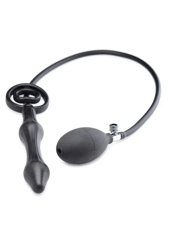 Master Series Devil’s Rattle Inflatable Silicone Plug with Cock Ring