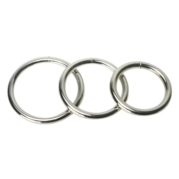 Master Series Trine Steel Cock Ring Collection 3 Pack Silver