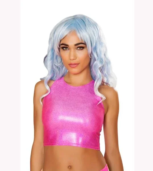 Metallic Low-Cut Tank – Hot Pink