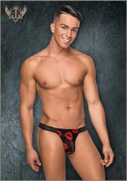 Micro Sheer Lips Thong – Black –