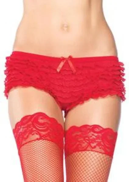Micromesh Ruffle Tanga – Red – One Size