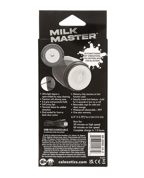 Milk Master Vibro Squeeze Pussy Stroker – Black