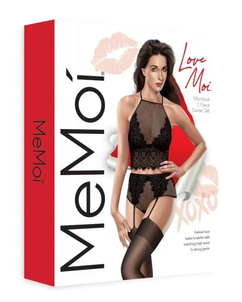Monique Two Piece Garter Set – Black –