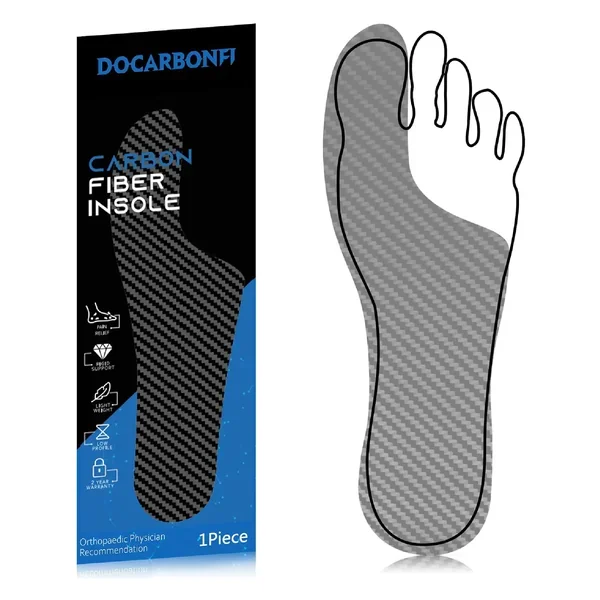 MortonĀ“s Extension Orthotic,Recovery Carbon Fiber Insole, 1Piece, Very Rigid Foot Support Insert for Morton’s Toe