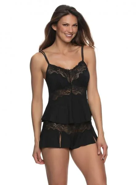 Myra Modal and Lace Cami and Short Set – Black –