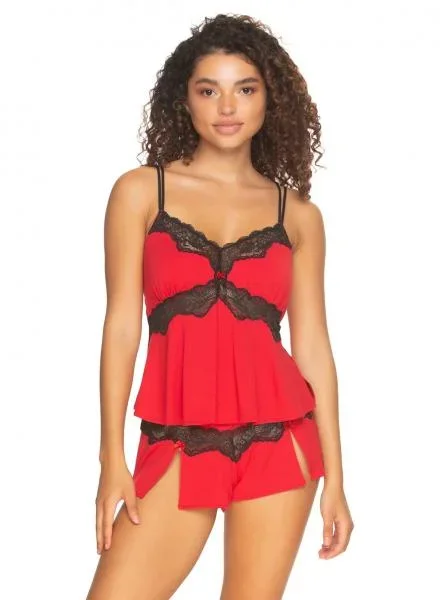 Myra Modal and Lace Cami and Short Set – Tango Red –