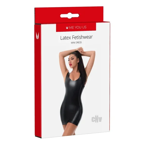 Myu Latex Mini Dress Lg Black