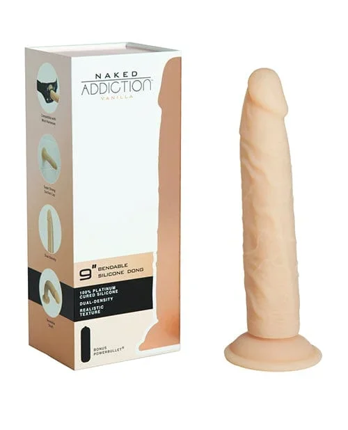 Naked Addiction 9 Inch Dual Density Silicone Dildo – Vanilla