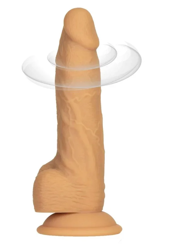 Naked Addiction Silicone Rechargeable Vibrating and Rotating Dildo with Remote Control