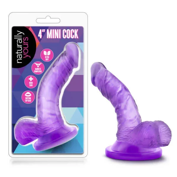 Naturally Yours 4 Inches Mini Cock Purple Realistic Dildo