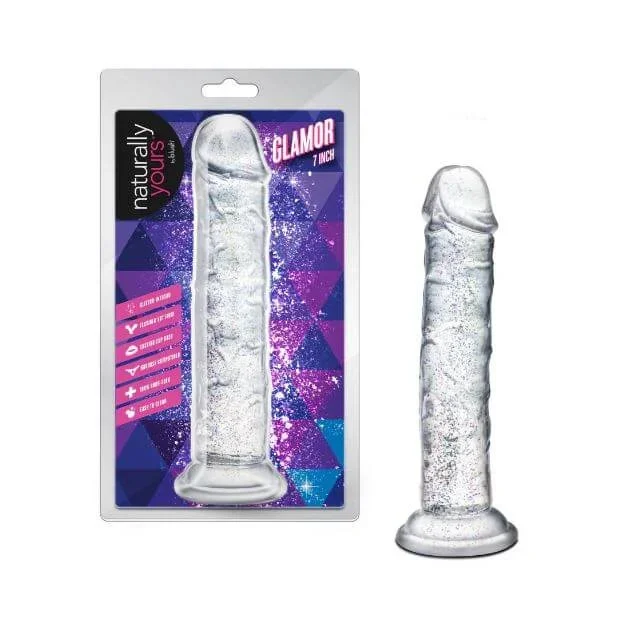 Naturally Yours Glamor Dildo 7 inches Sparkling Clear
