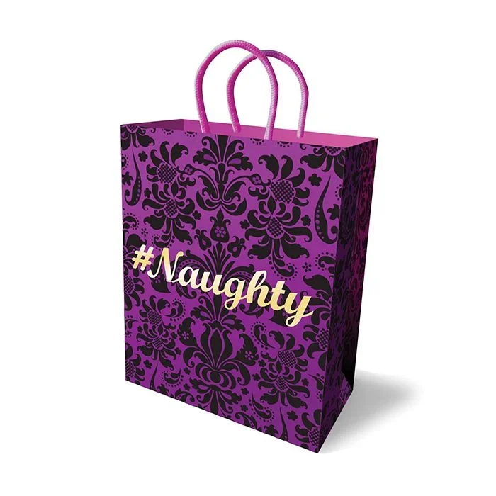 Naughty Gift Bag Luxury Purple 10 Inch With Velvet Handles