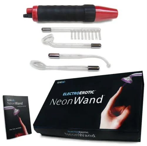 Neon Wand Electrosex Kit – Red and Black Handle Red Electrode