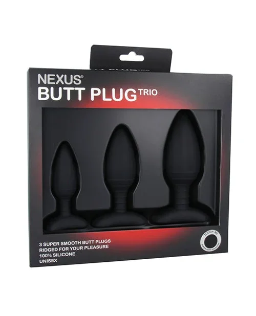 Nexus Butt Plug Trio Set of 3 Solid Silicone Anal Plugs S M L Training Kit