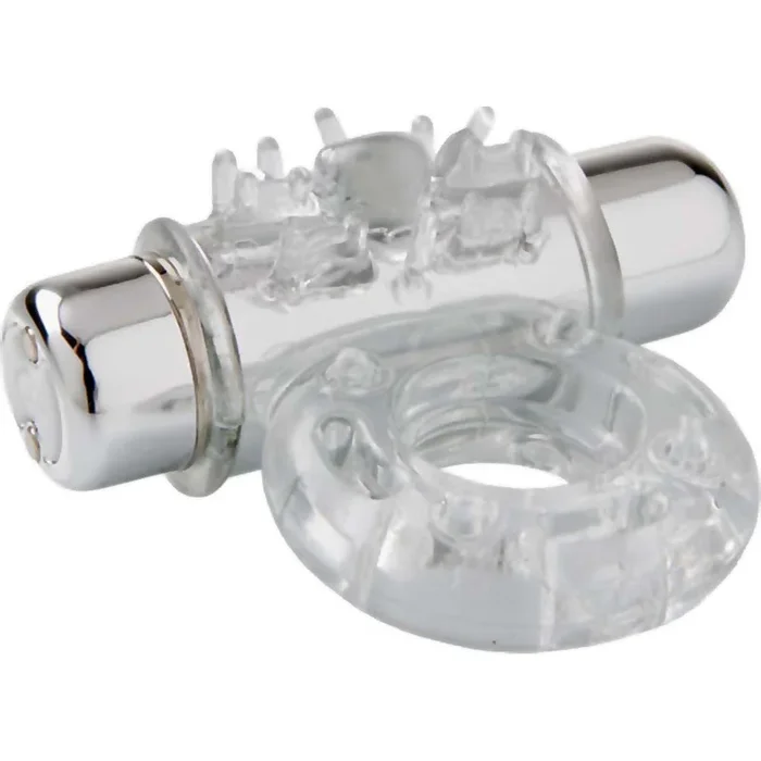 Nu Sensuelle Bullet Ring 7 Function Rechargeable Vibrating Cock Ring – Clear