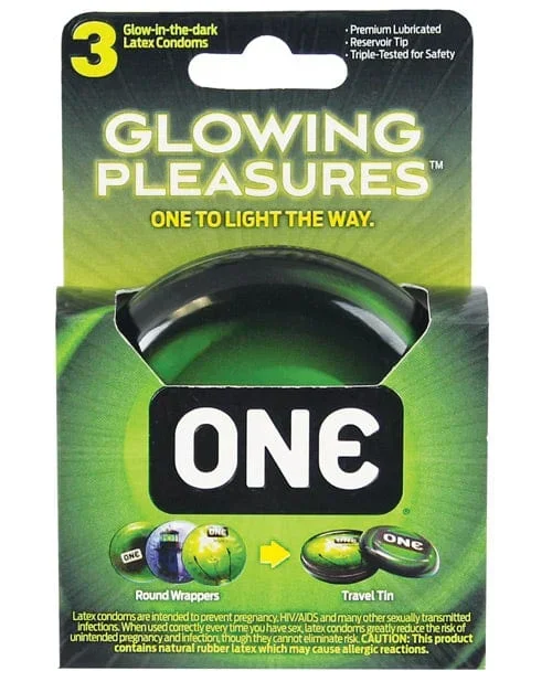 One Glowing Pleasures Condoms – Box Of 3