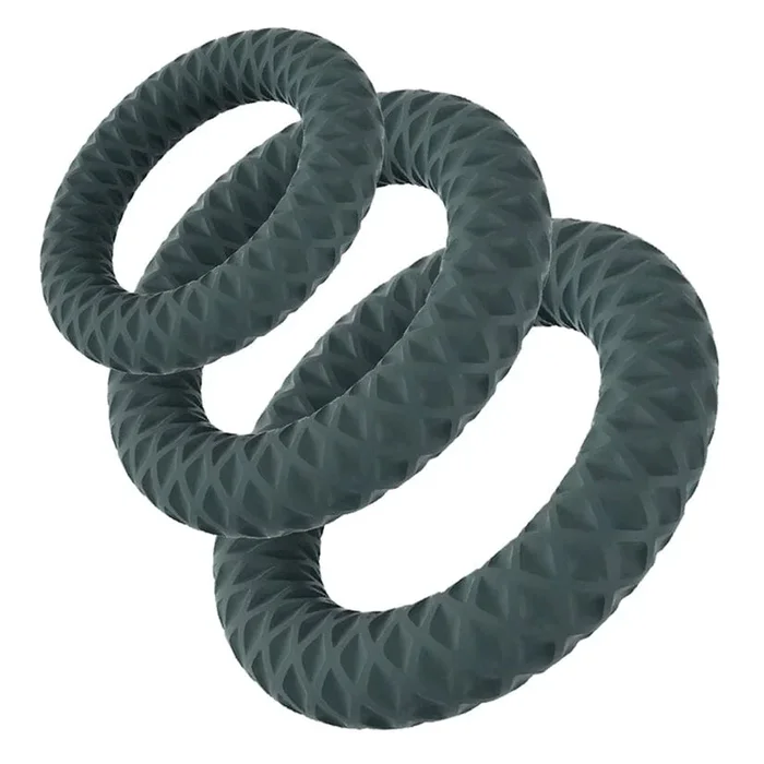 Onyx Silicone Ring Set of 3