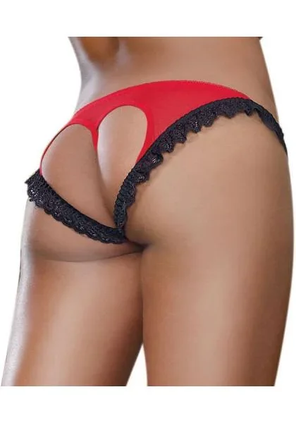 Open Heart Back Panty – Red