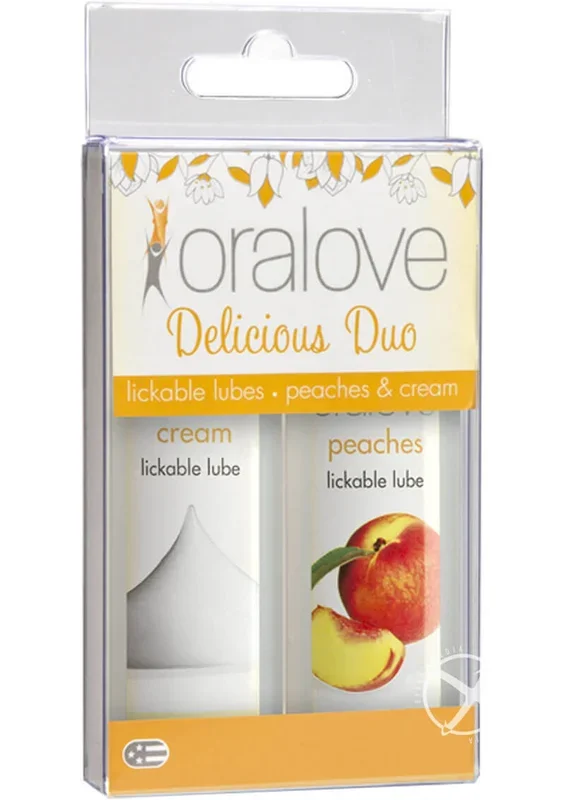 Oralove Delicious Duo Peaches/Cream Set | Indulge in Tongue-Tying Tasty Pleasure
