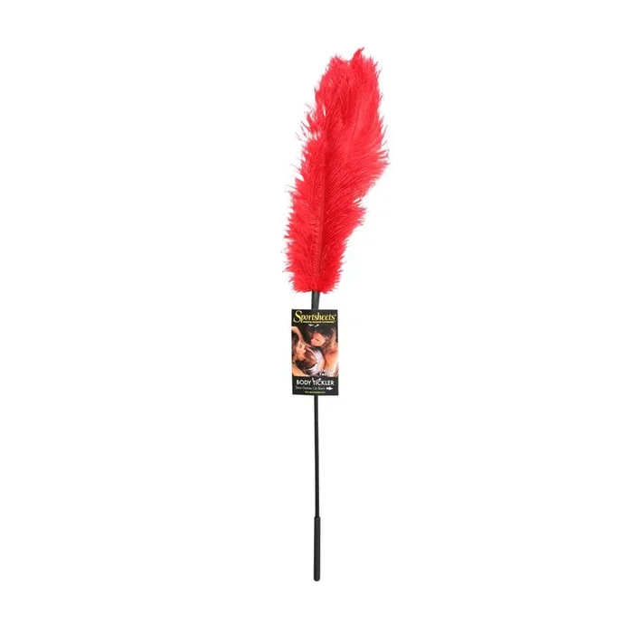 Ostrich Feather Tickler Red