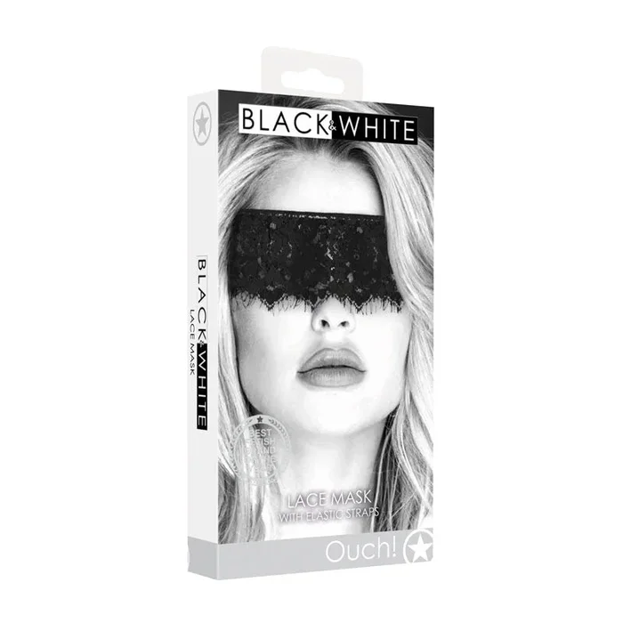 OUCH! Black & White Lace Mask With Elastic Straps – Black Eye Restraint