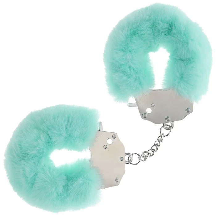 OUCH! Heavy-Duty Fluffy Cuffs – Powder Green – Powder Green Fluffy Restraints