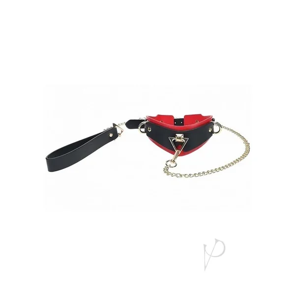 Ouch Milan Coll Collar Leash Blk/red