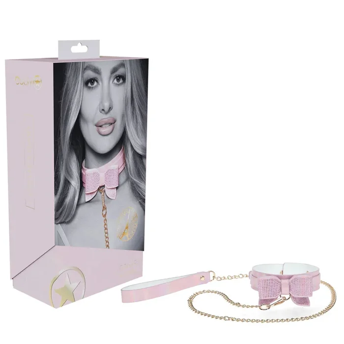 OUCH! Paris Collection – Collar with Leash – Pink Restraint