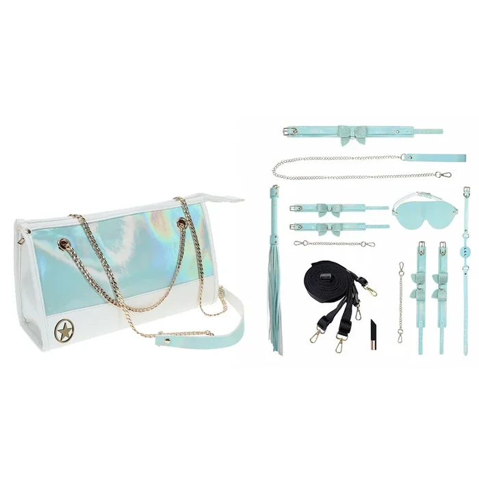 OUCH! Paris Collection – Kit with Bag – Baby Blue Bondage Set with Bag – 8 Piece Kit