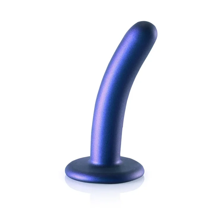 Ouch Smooth Silicone G-Spot Dildo Metallic Blue 5 Inch