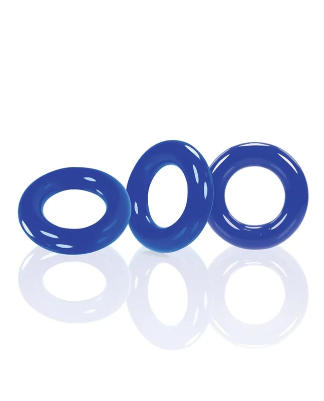 Oxballs Willy Rings Blue 3 Pack Cock Rings For Stacking And Tightening