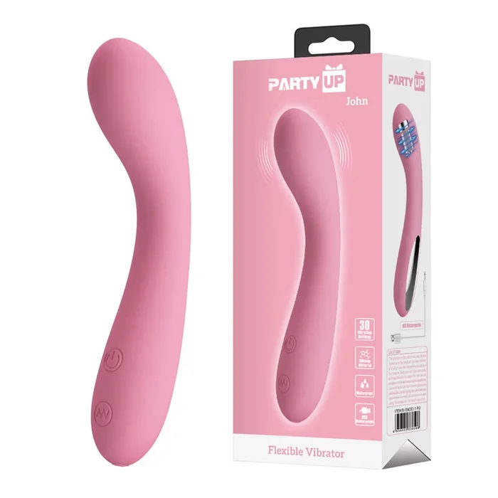 Party Up JOHN Flexible Vibe – Pink – Pink 16 cm USB Rechargeable Vibrator
