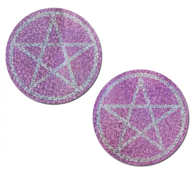 Pastease – Lilac/Silver Glitter Pentagram – One Size