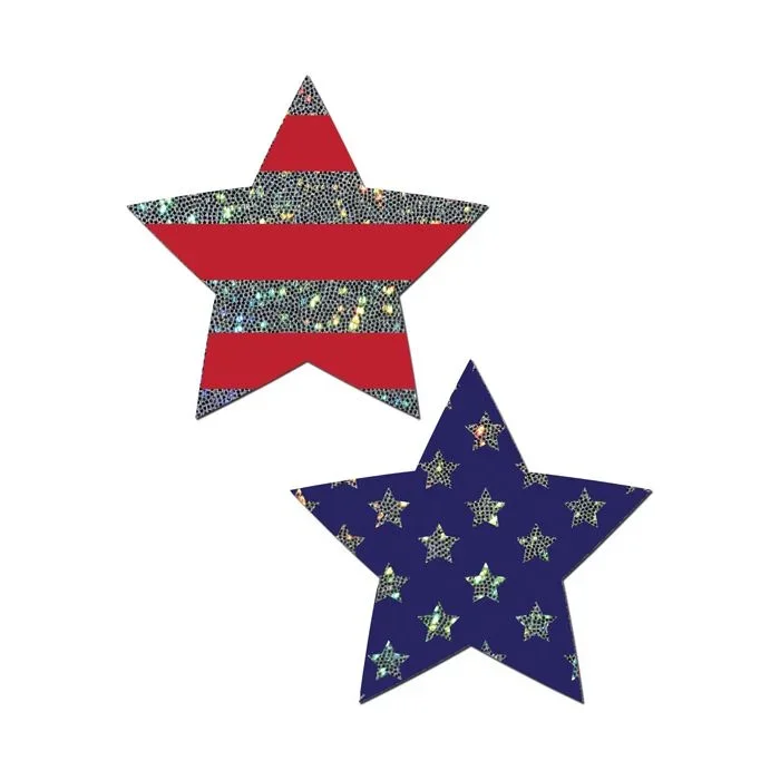 Pastease Glitter Patriotic Star – Red/Blue O/S