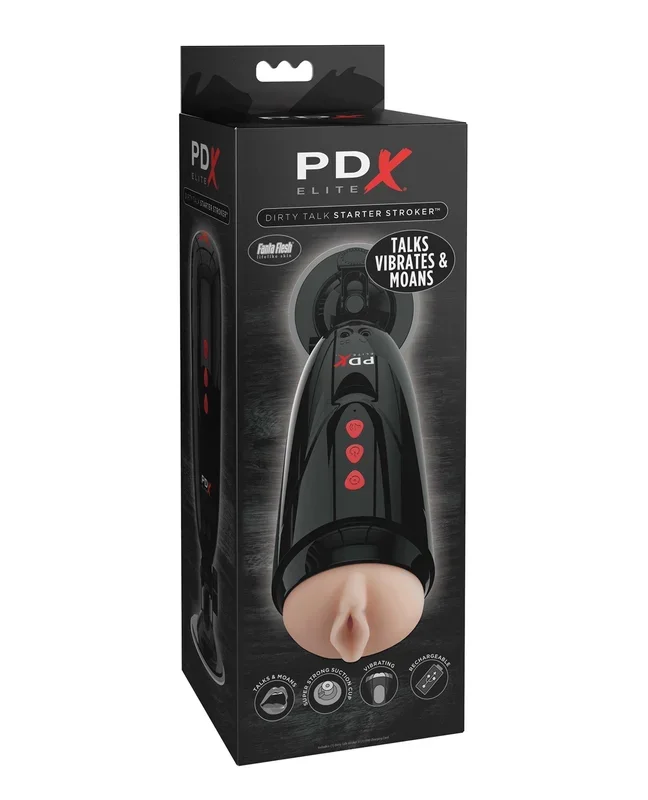PDX Elite Dirty Talk Starter Stroker With Powerful Vibration