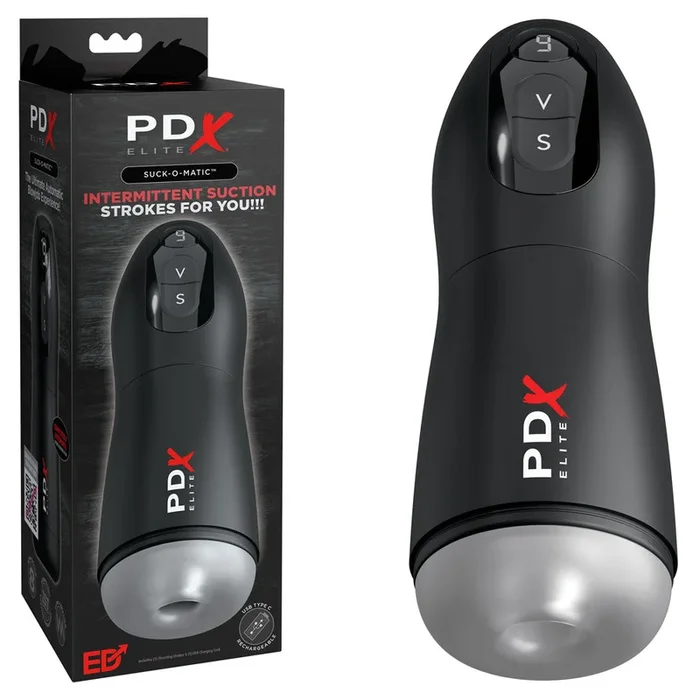 PDX Elite Suck-O-Matic – USB Rechargeable Sucking & Vibrating Masturbator