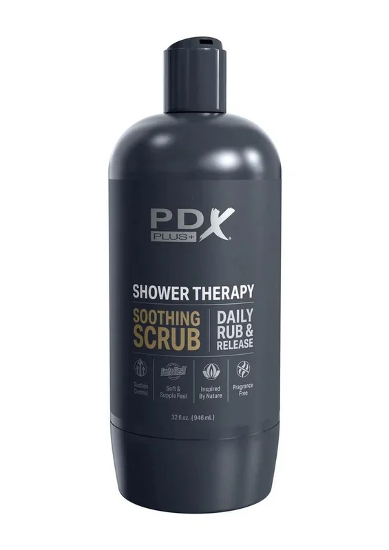 Pdx Plus Shower Therapy Soothing Scrub Discreet Stroker – Chocolate