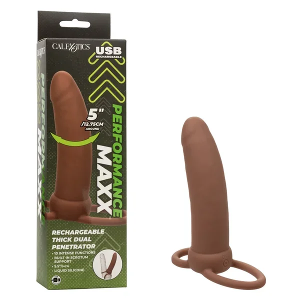 Performance Maxx Rechargeable Thick Dual Penetrator – Brown