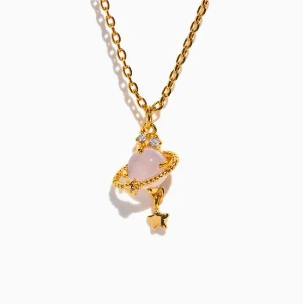 Pink Jupiter Necklace – Gold