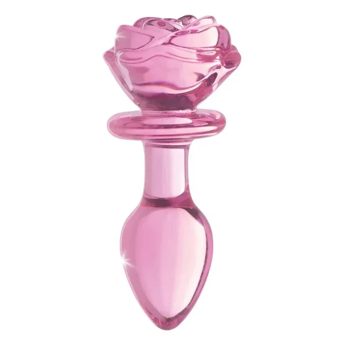 Pink Rose Glass Anal Plug – Medium