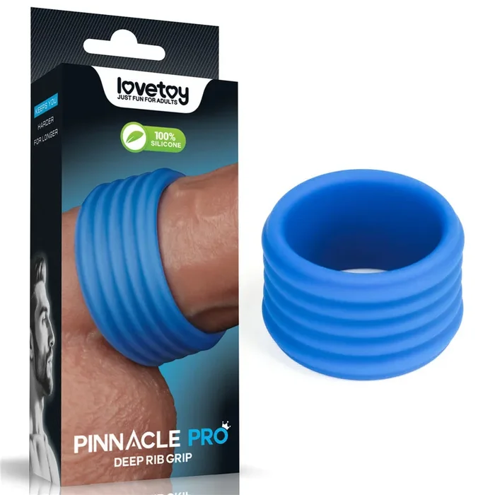 Pinnacle Pro Deep Rib Grip – Blue Cock Ring