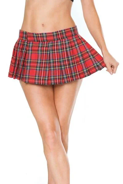 Plaid School Girl Skirt – Red –