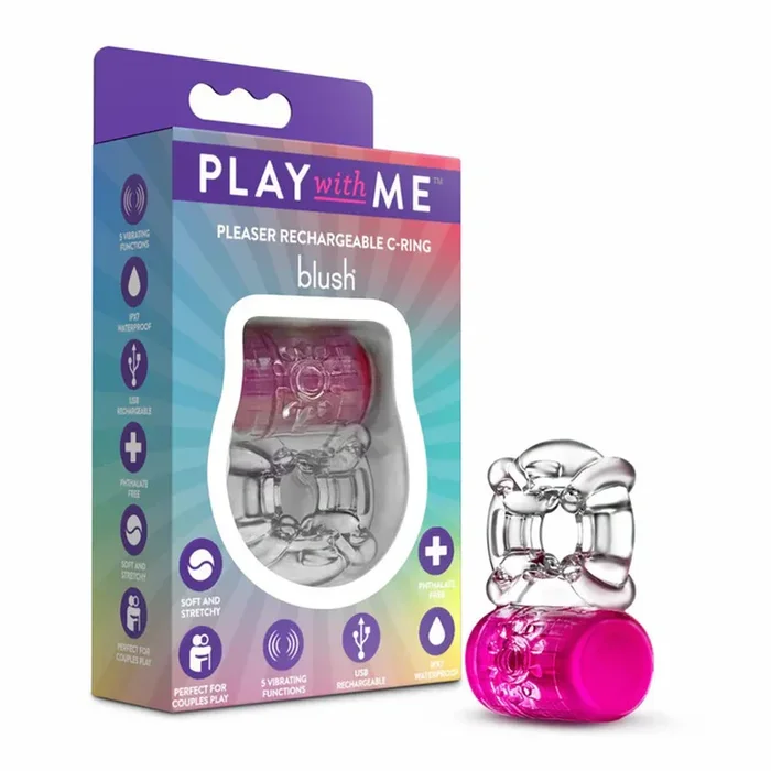Play With Me Pleaser Vibrating C-Ring Pink