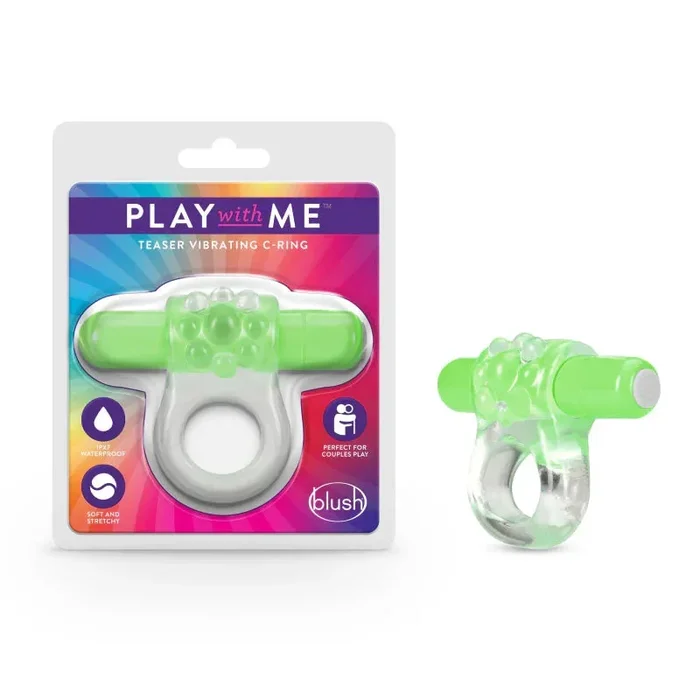 Play With Me Teaser Vibrating C-Ring Green