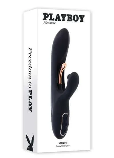 Playboy Aureus Rechargeable Silicone Triple Motor Vibrator with Remote Control – Black