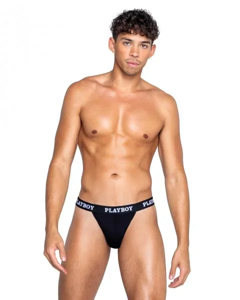 Playboy Mens Modal Gym Thong – Black –