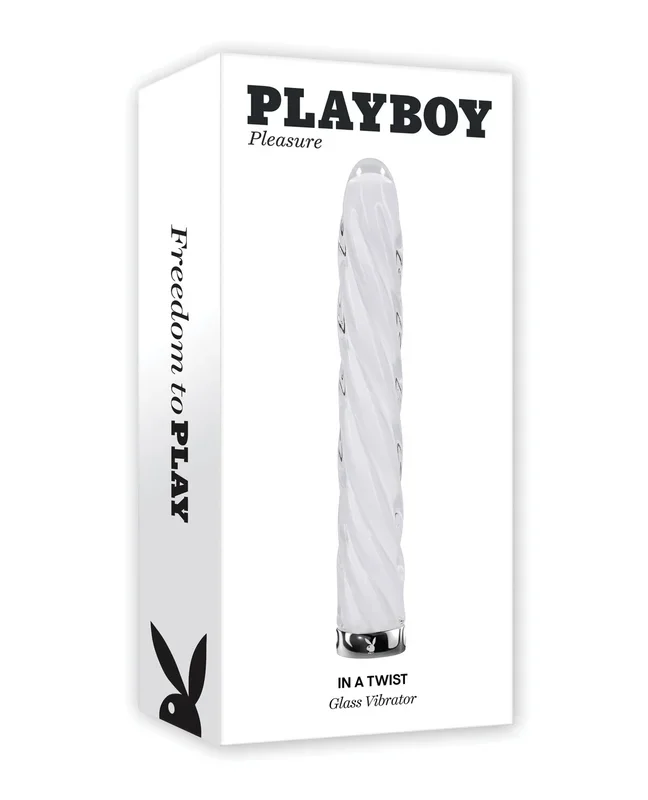 Playboy Pleasure In the Twist Glass Vibrator – White