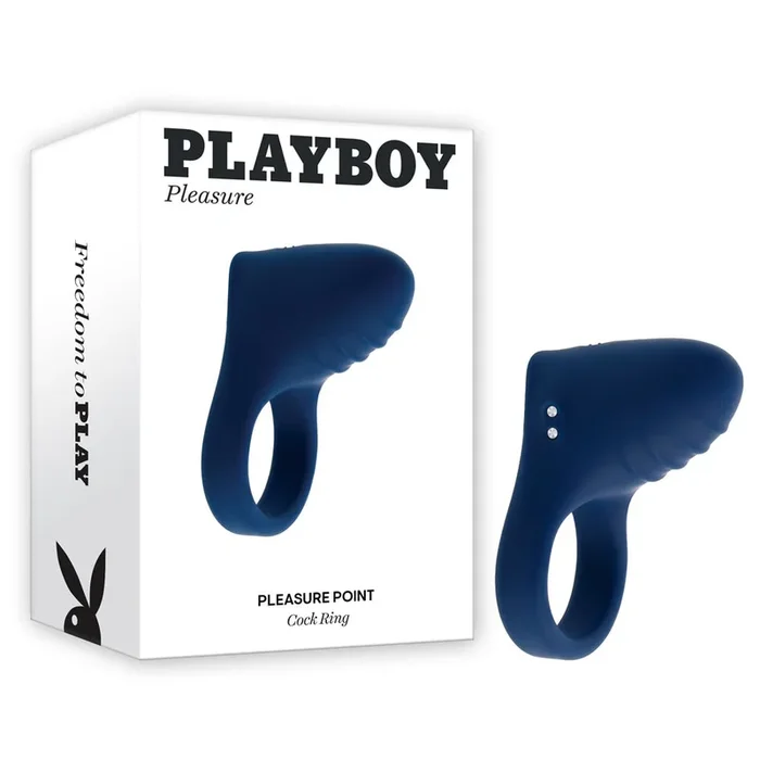 Playboy Pleasure PLEASURE POINT – Blue USB Rechargeable Vibrating Cock Ring