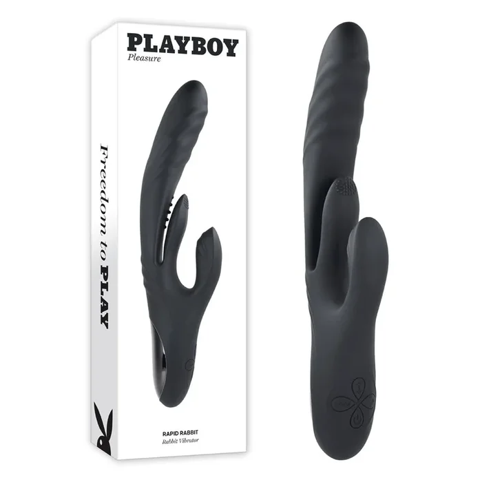Playboy Pleasure RAPID RABBIT – Black 26.4 cm USB Rechargeable Rabbit Vibrator